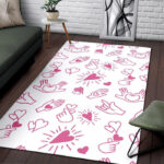 Pattern Print Sign Language Sillvela Area Rug
