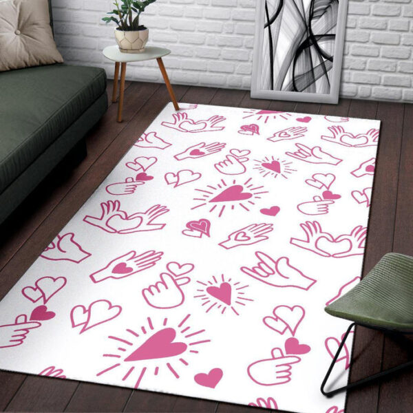 Pattern Print Sign Language Sillvela Area Rug