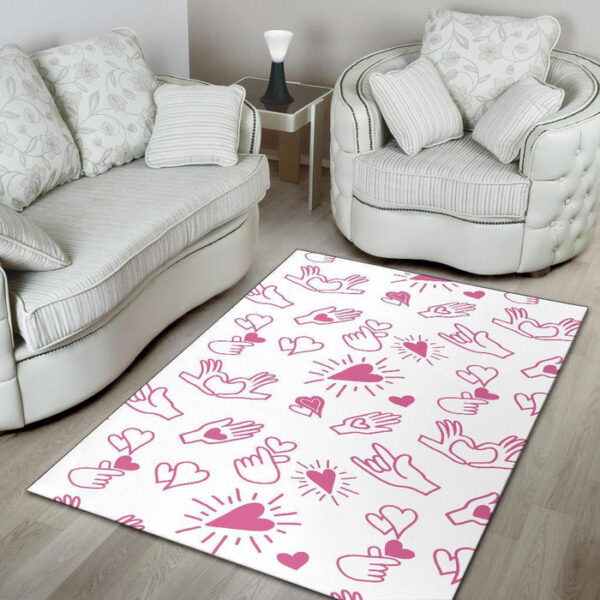 Pattern Print Sign Language Sillvela Area Rug