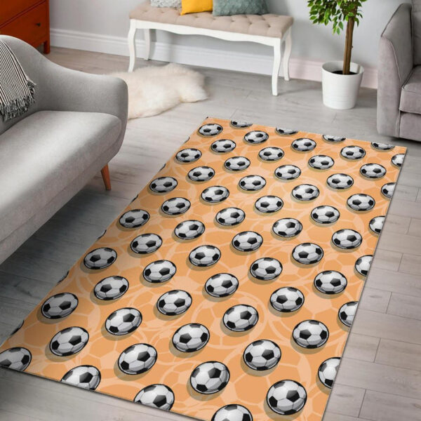 Pattern Print Soccer Sillvela Area Rug