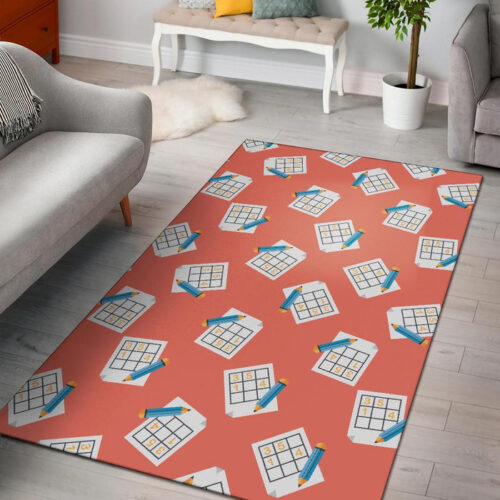 Pattern Print Sudoku Sillvela Area Rug