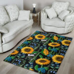 Pattern Print Sunflower Cartoon Sillvela Area Rug