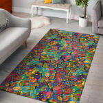 Pattern Print Trippy Sillvela Area Rug