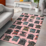 Pattern Print Typewriter Sillvela Area Rug