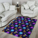Pattern Print Ufo Alien Sillvela Area Rug