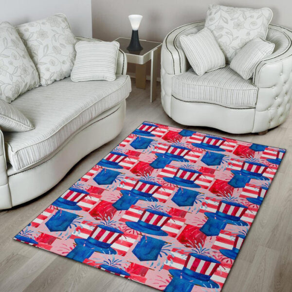 Pattern Print Uncle Sam Sillvela Area Rug