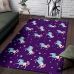 Pattern Print Unicorn Sillvela Area Rug