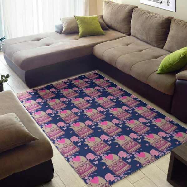 Pattern Typewriter Print Sillvela Area Rug