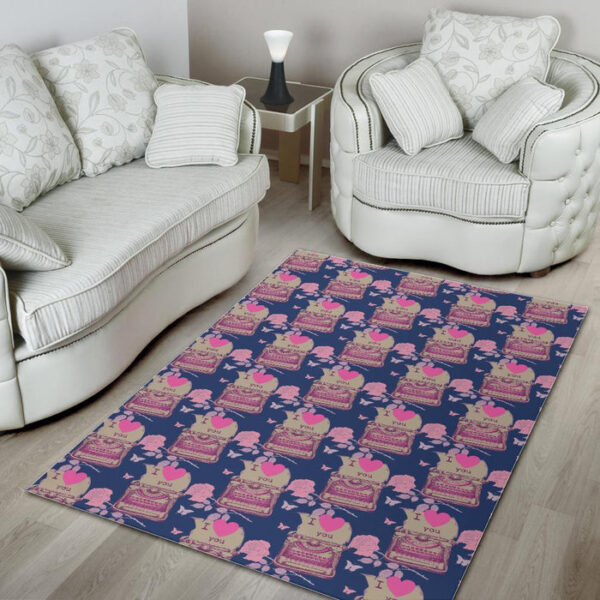 Pattern Typewriter Print Sillvela Area Rug