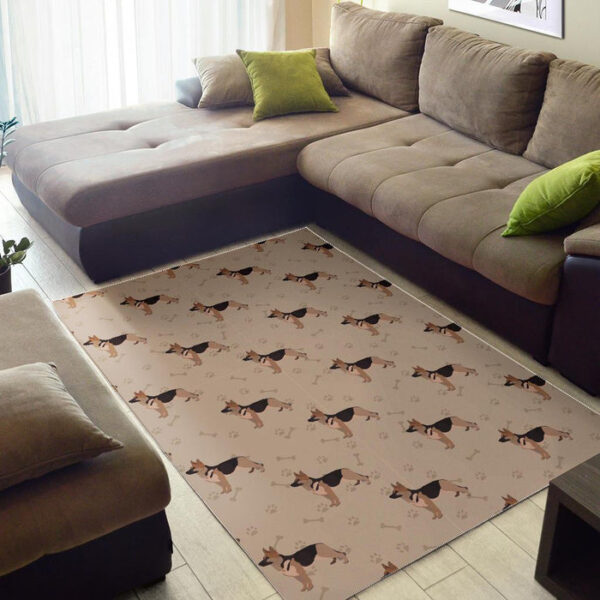 Paw German Shepherd Pattern Print Sillvela Area Rug