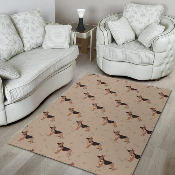 Paw German Shepherd Pattern Print Sillvela Area Rug