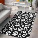 Paw Print Pattern Sillvela Area Rug