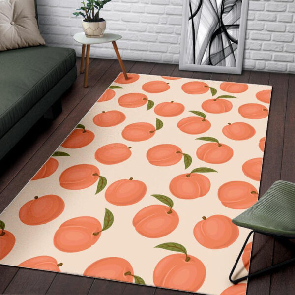 Peach Pattern Print Sillvela Area Rug