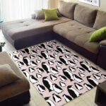 Penguin Print Pattern Sillvela Area Rug