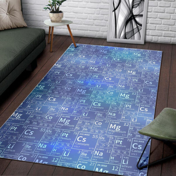 Periodic Table Science Pattern Print Sillvela Area Rug