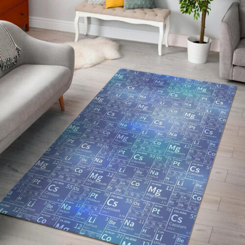 Periodic Table Science Pattern Print Sillvela Area Rug