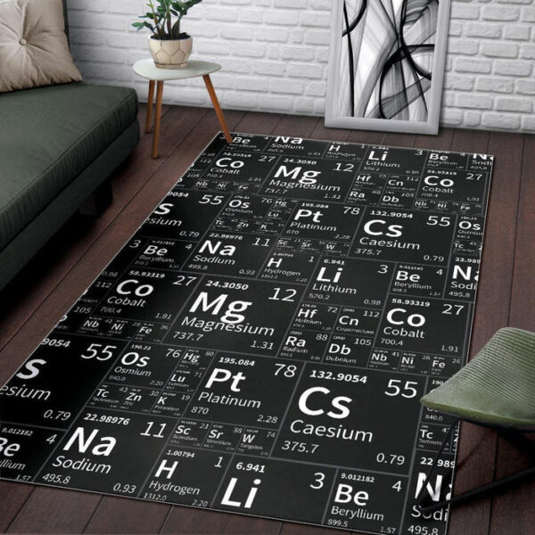 Periodic Table Science Print Pattern Sillvela Area Rug