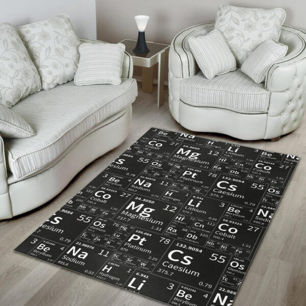 Periodic Table Science Print Pattern Sillvela Area Rug