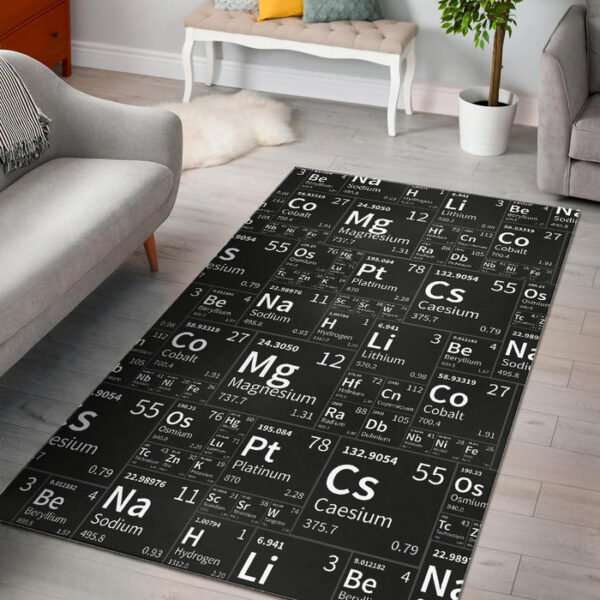 Periodic Table Science Print Pattern Sillvela Area Rug