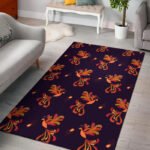 Phoenix Print Pattern Sillvela Area Rug