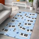 Piano Blue Pattern Print Sillvela Area Rug