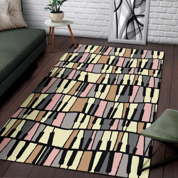Piano Print Pattern Sillvela Area Rug