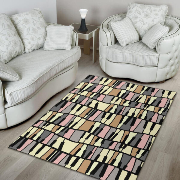 Piano Print Pattern Sillvela Area Rug