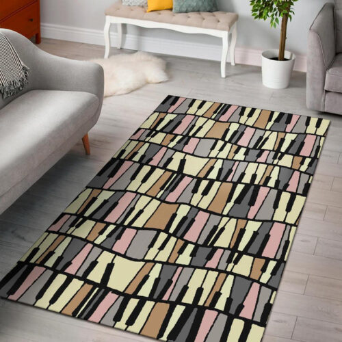 Piano Print Pattern Sillvela Area Rug