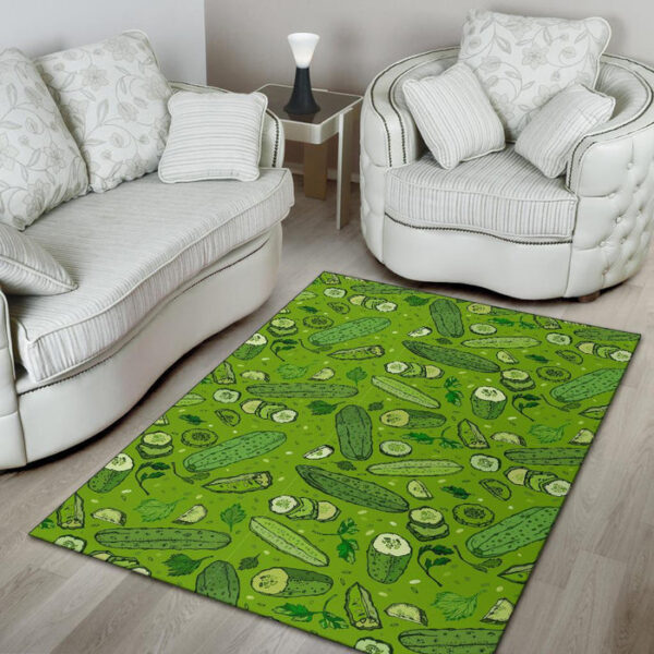 Pickle Cucumber Print Pattern Sillvela Area Rug