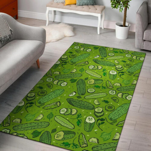 Pickle Cucumber Print Pattern Sillvela Area Rug