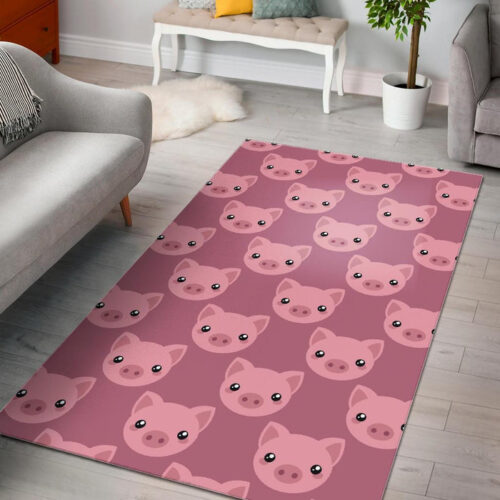 Pig Print Pattern Sillvela Area Rug