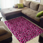 Pink Cheetah Leopard Pattern Print Sillvela Area Rug