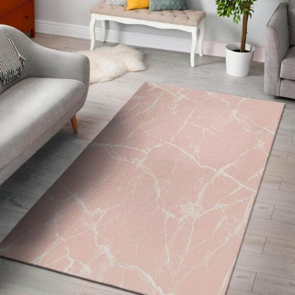 Pink Cracked Marble Sillvela Area Rug