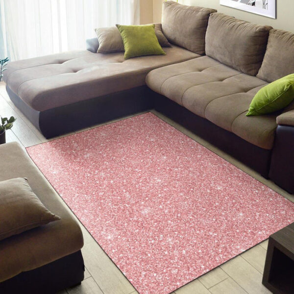 Pink Glitter Pattern Print Sillvela Area Rug