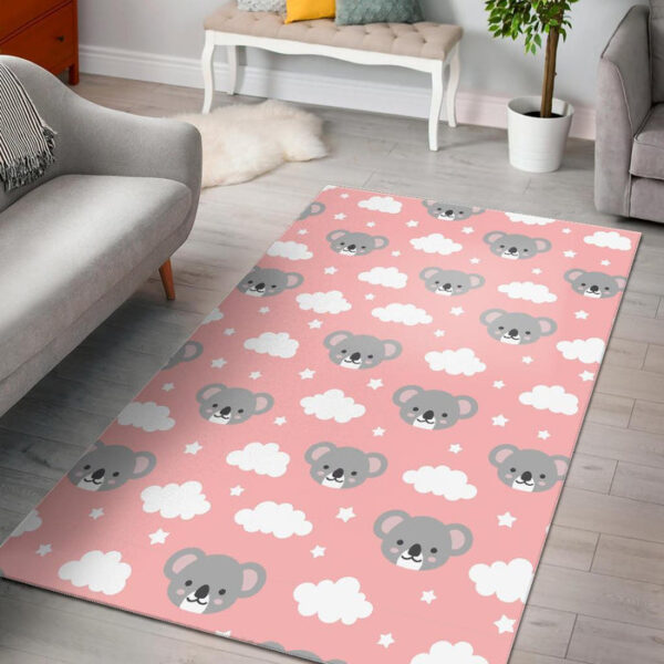 Pink Koala Pattern Print Sillvela Area Rug