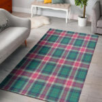 Pink Teal Plaid Tartan Sillvela Area Rug