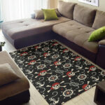 Pirate Skull Pattern Print Sillvela Area Rug