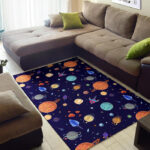 Planet Print Pattern Sillvela Area Rug