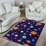 Planet Print Pattern Sillvela Area Rug