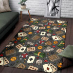 Poker Casino Pattern Print Sillvela Area Rug