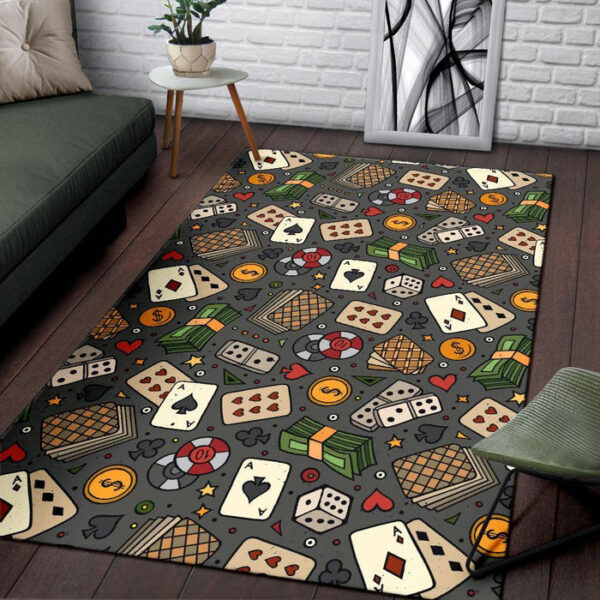 Poker Casino Pattern Print Sillvela Area Rug