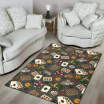 Poker Casino Pattern Print Sillvela Area Rug