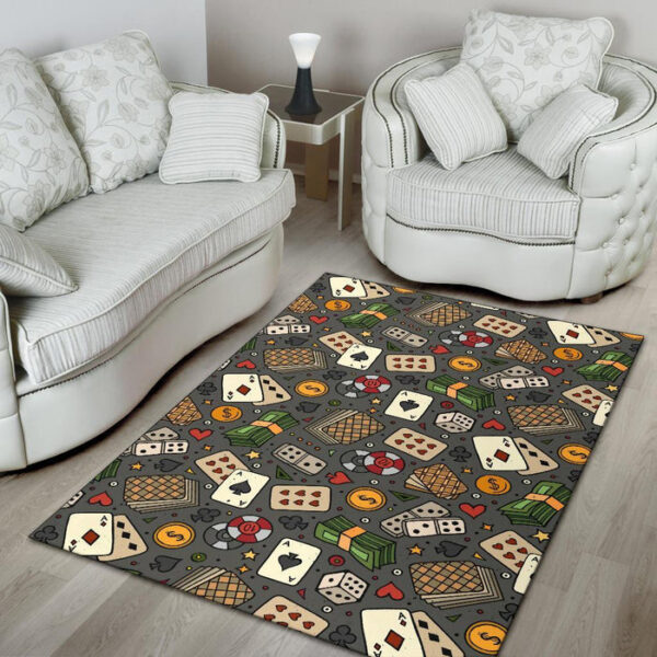Poker Casino Pattern Print Sillvela Area Rug