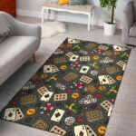 Poker Casino Pattern Print Sillvela Area Rug