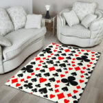 Poker Casino Playing Card Pattern Print Sillvela Area Rug