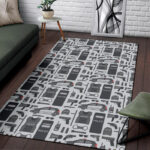 Police Print Pattern Sillvela Area Rug