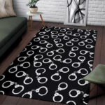 Police Shackle Pattern Print Sillvela Area Rug