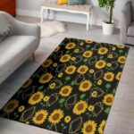 Polygonal Sunflower Sillvela Area Rug