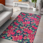 Pomegranate Floral Pattern Print Sillvela Area Rug