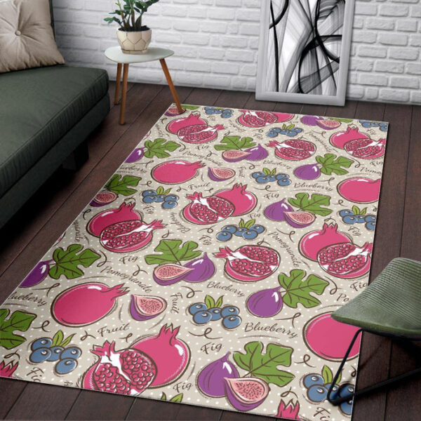 Pomegranate Fruit Pattern Print Sillvela Area Rug